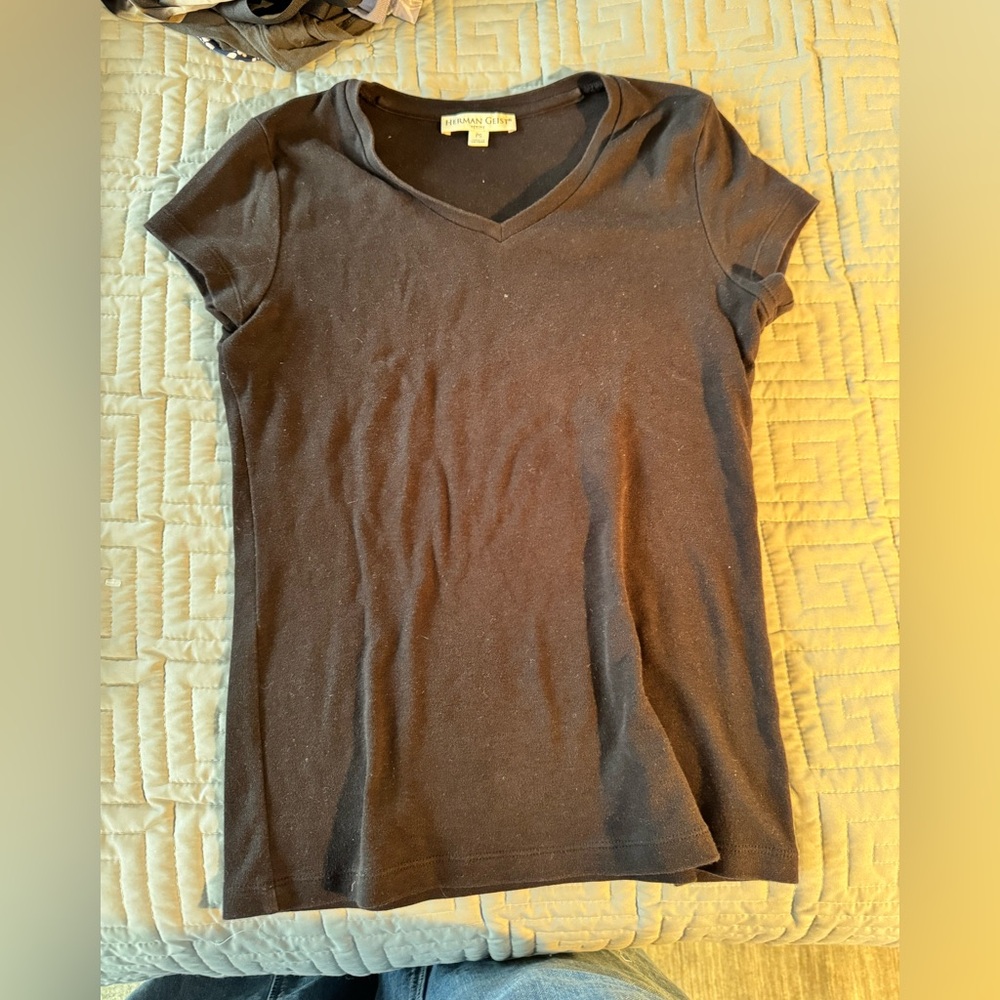 Black V-Neck Tee